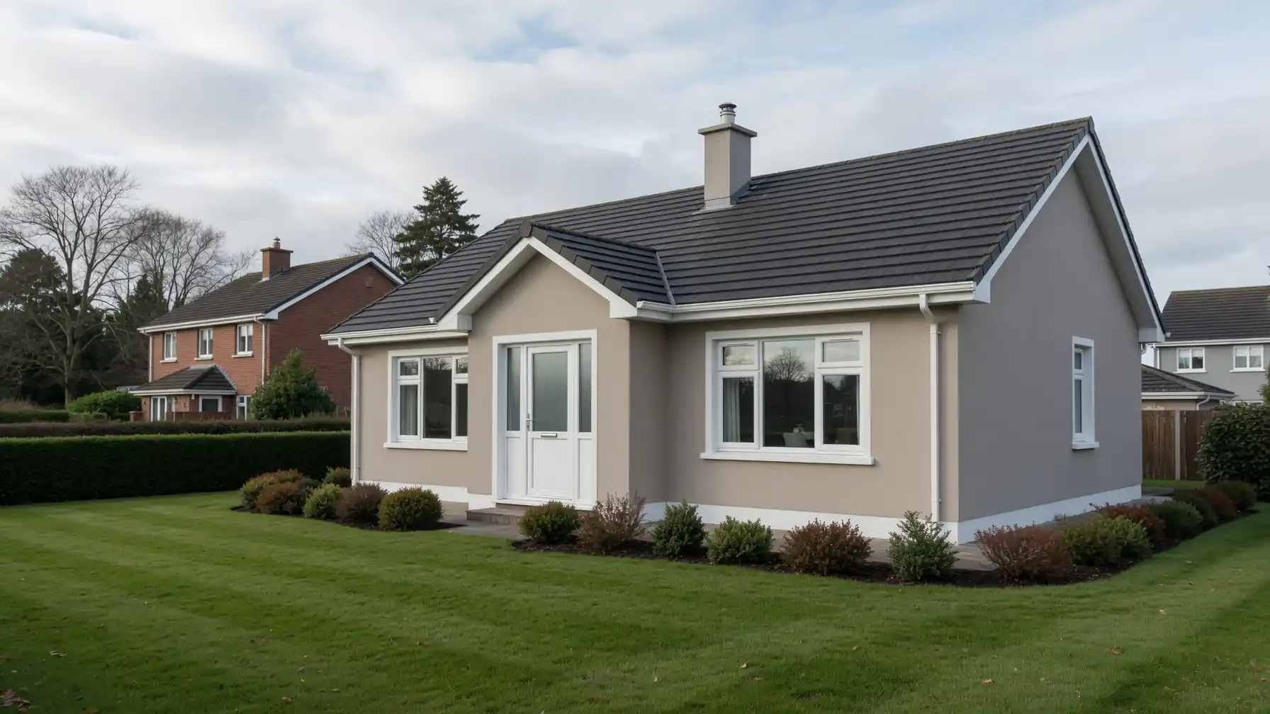 A freshly painted house exterior by AME Services
